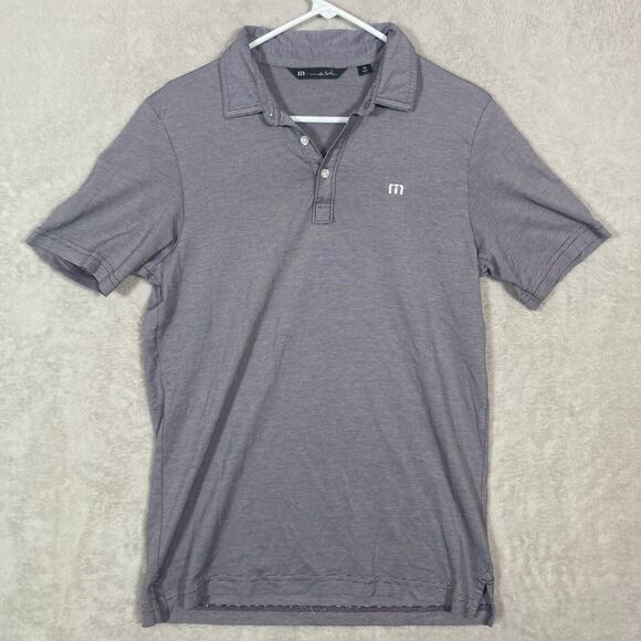 Travis Mathew‎ Polo Shirt Mens Medium Gray Golf Performance Stretch Cotton Blend - Picture 1 of 6